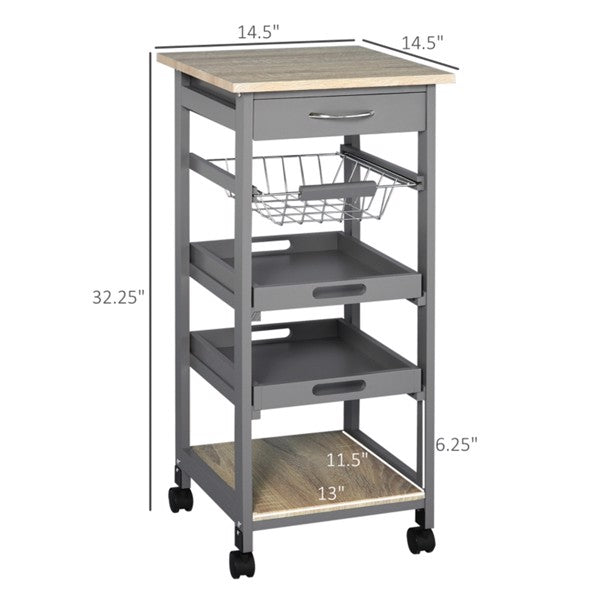 HOMCOM mobile kitchen island trolley