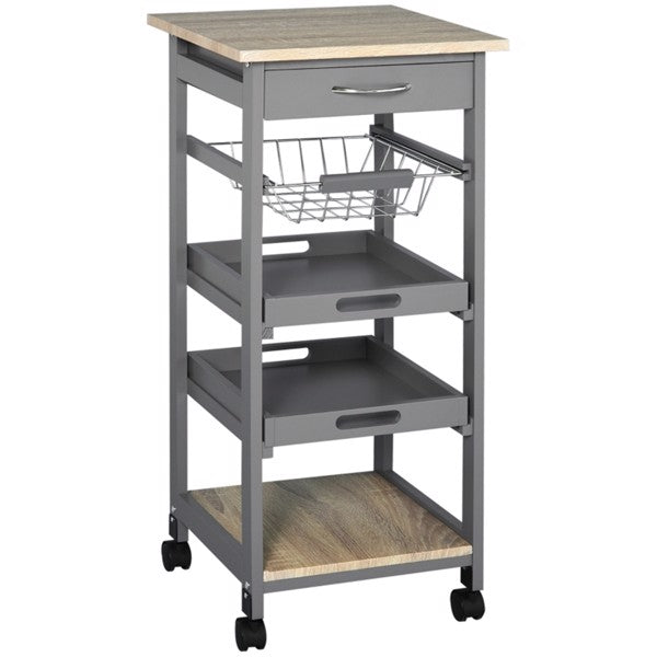 HOMCOM mobile kitchen island trolley