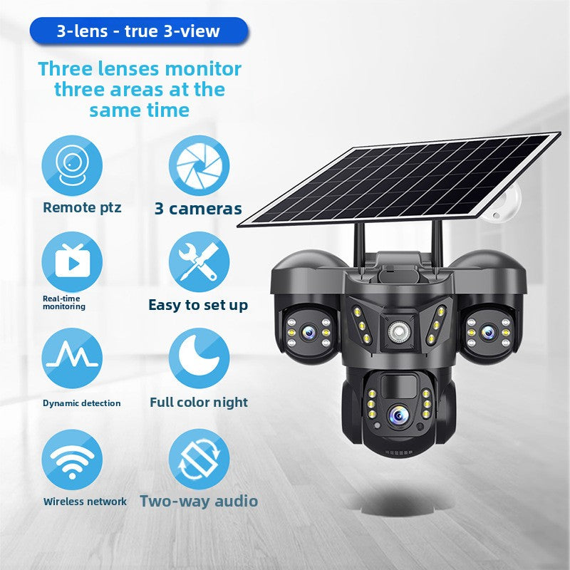 V380 Pro 3-lens solar-powered