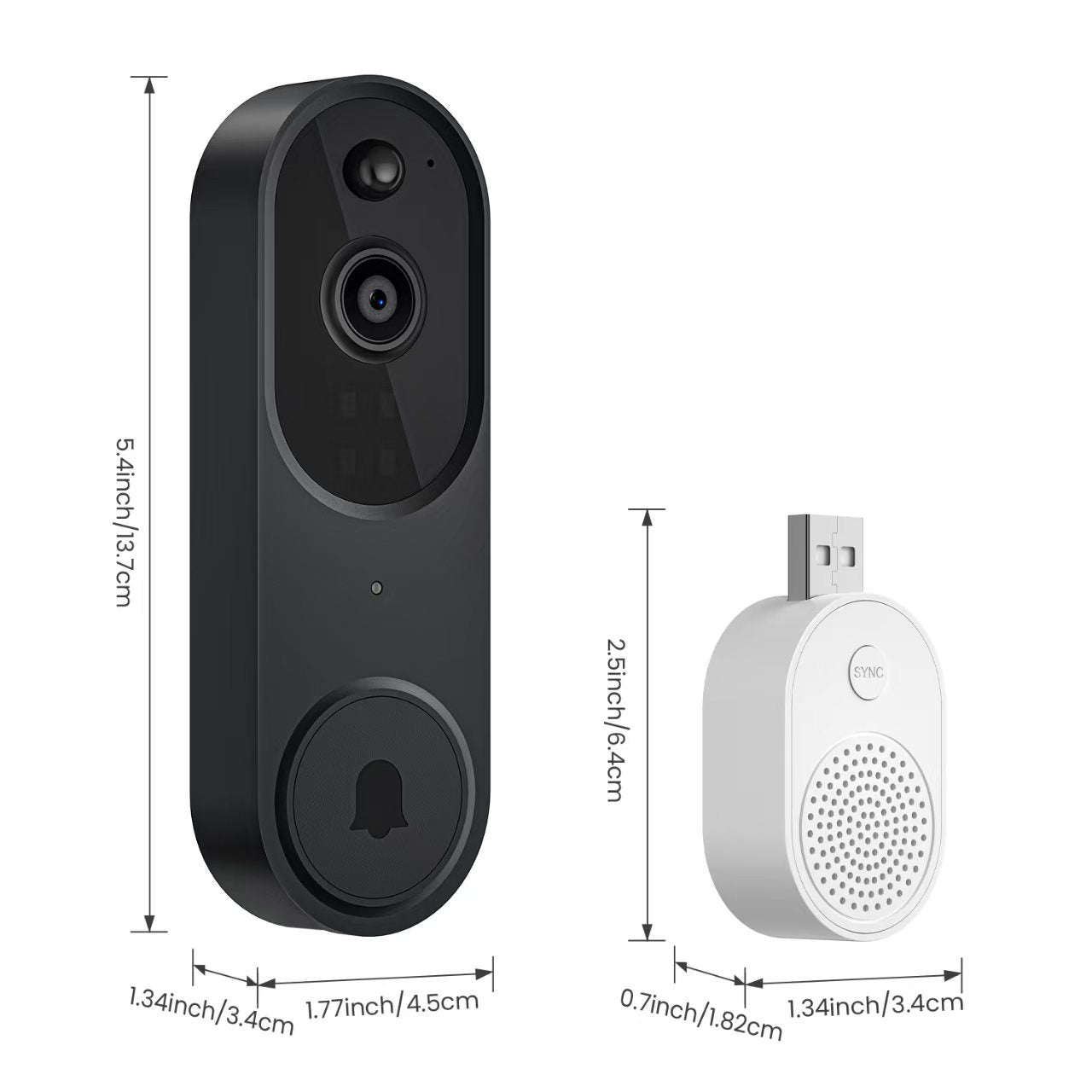 SHARKPOP 1080p Video Doorbell Camera